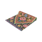 Pakistani Truck Art Floral Table Runner – Urdu Quote 'Khush Raho Muskurate Raho' Cotton/Poly