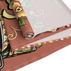 Pakistani Truck Art Floral Table Runner – Urdu Quote 'Khush Raho Muskurate Raho' Cotton/Poly