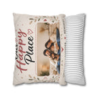 ✨ Our Happy Place Photo Pillowcase — Personalized Family Throw Pillow