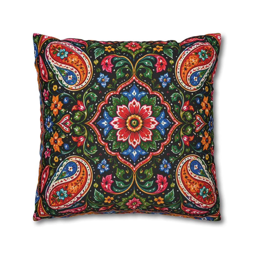 Pakistani Truck Art Cushion Cover – 'Jeet Wohi Hai' Urdu Quote | Floral Decorative Pillowcase