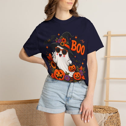 Halloween Boo Ghost T-Shirt — Cute Witch Hat Jack-O'-Lanterns Tee