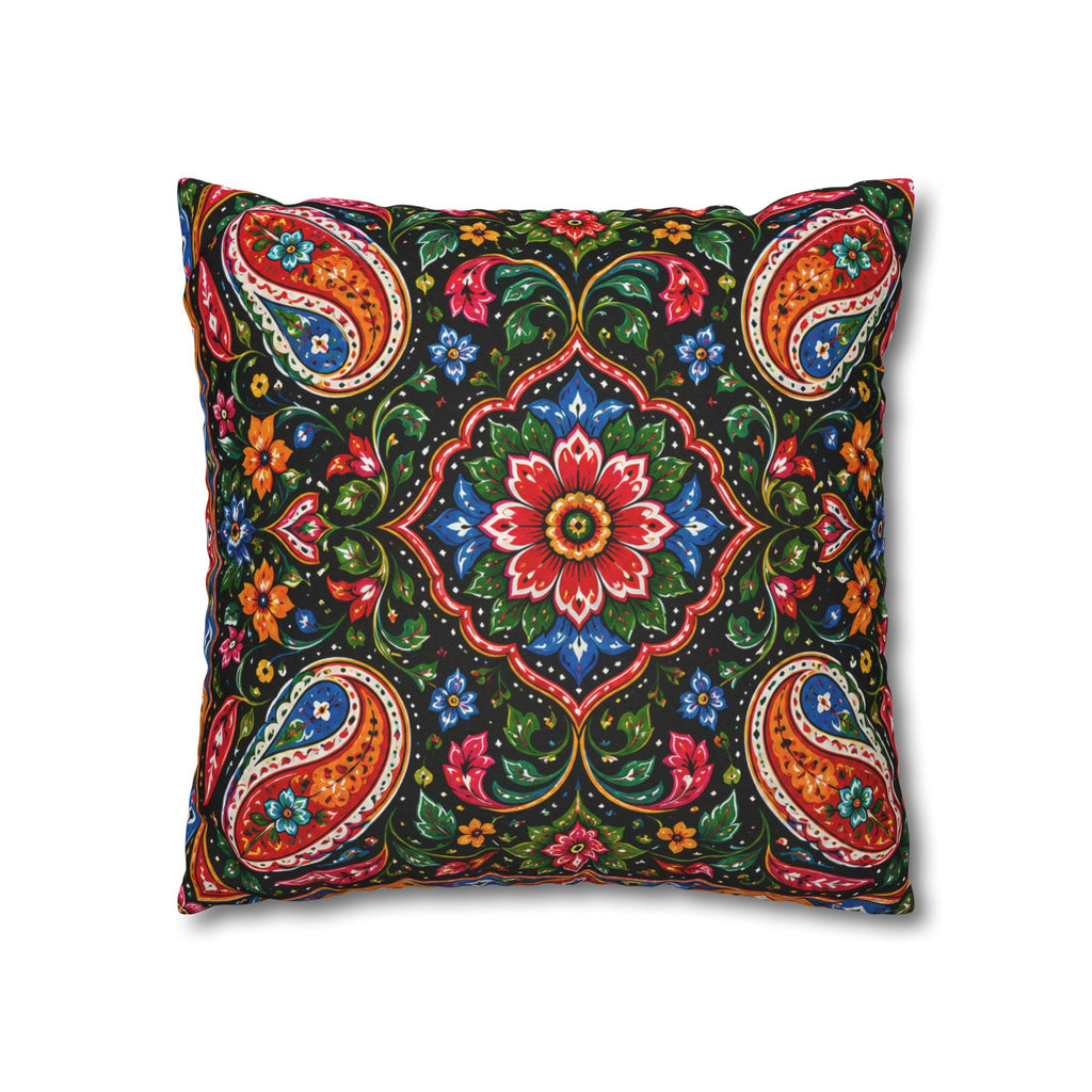 Pakistani Truck Art Cushion Cover – 'Jeet Wohi Hai' Urdu Quote | Floral Decorative Pillowcase