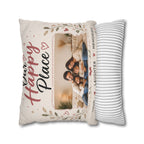 ✨ Our Happy Place Photo Pillowcase — Personalized Family Throw Pillow
