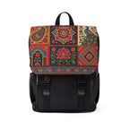 Boho patchwork backpack with colorful paisley and peacock print - بوہو پیچ ورک بیگ پیک رنگین پیزلی اور مور پرنٹ