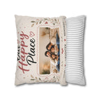 ✨ Our Happy Place Photo Pillowcase — Personalized Family Throw Pillow