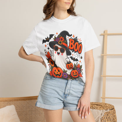 Halloween Boo Ghost T-Shirt — Cute Witch Hat Jack-O'-Lanterns Tee