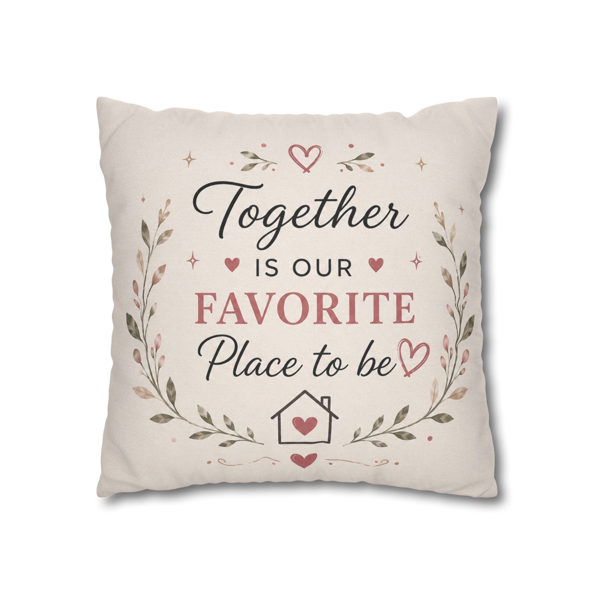 ✨ Our Happy Place Photo Pillowcase — Personalized Family Throw Pillow