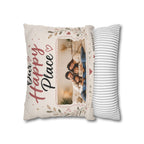 ✨ Our Happy Place Photo Pillowcase — Personalized Family Throw Pillow