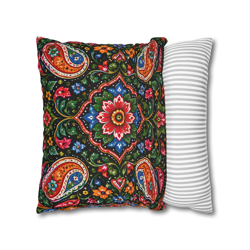 Pakistani Truck Art Cushion Cover – 'Jeet Wohi Hai' Urdu Quote | Floral Decorative Pillowcase