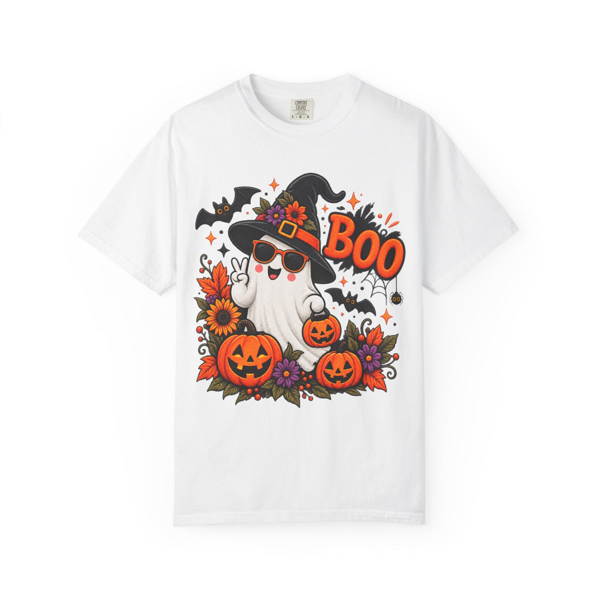 Halloween Boo Ghost T-Shirt — Cute Witch Hat Jack-O'-Lanterns Tee