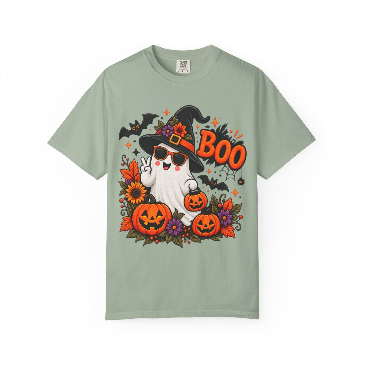 Halloween Boo Ghost T-Shirt — Cute Witch Hat Jack-O'-Lanterns Tee
