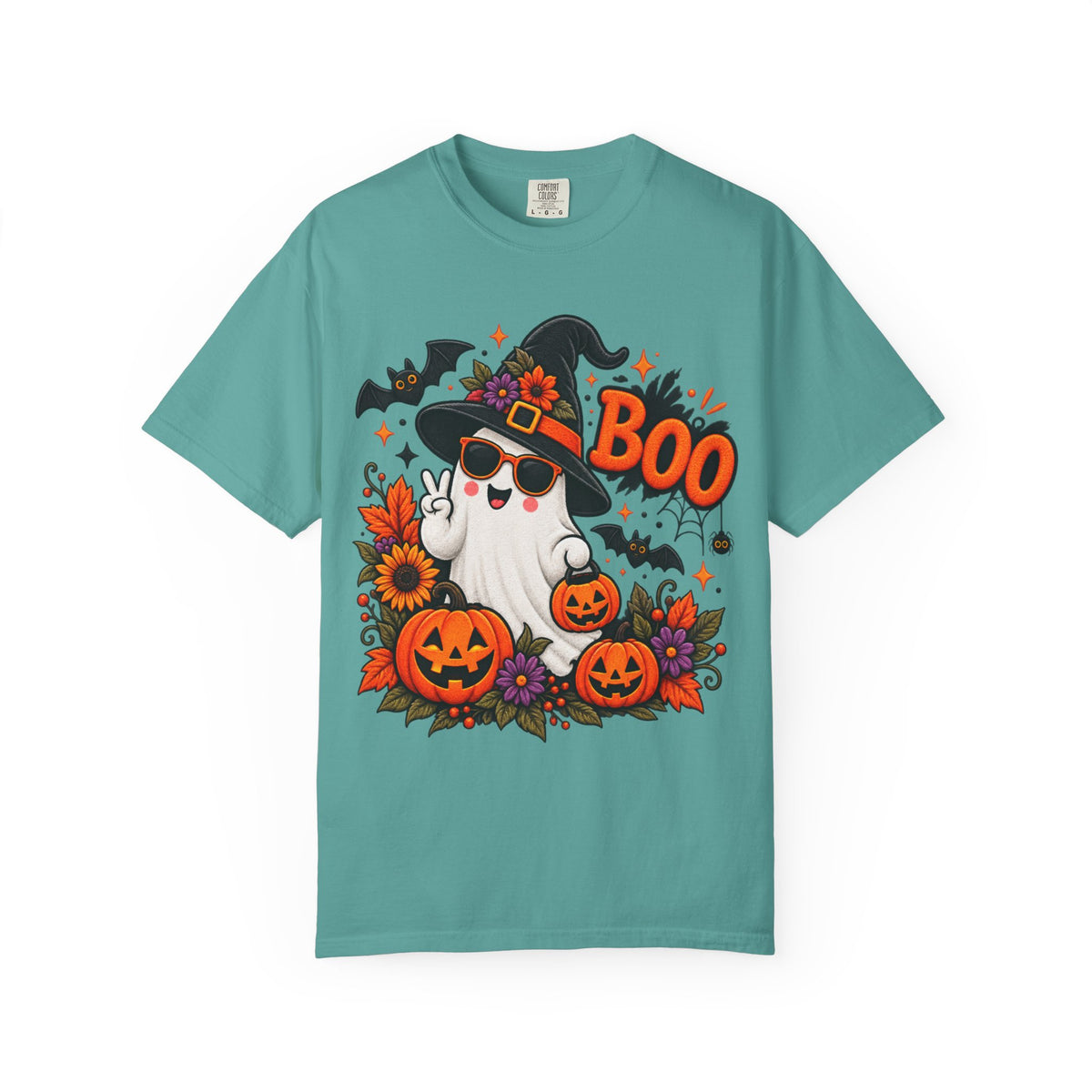 Halloween Boo Ghost T-Shirt — Cute Witch Hat Jack-O'-Lanterns Tee