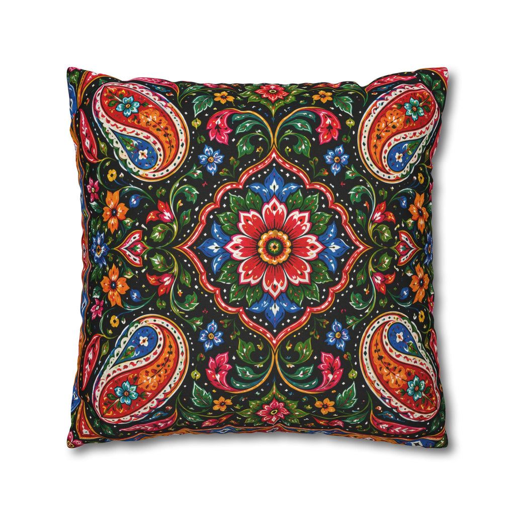 Pakistani Truck Art Cushion Cover – 'Jeet Wohi Hai' Urdu Quote | Floral Decorative Pillowcase