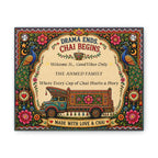 Drama Ends Chai Begins Canvas Wall Art — Personalized 'Made with Love & Chai' Home Sign