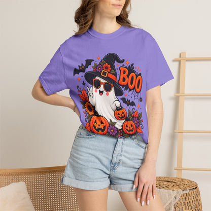 Halloween Boo Ghost T-Shirt — Cute Witch Hat Jack-O'-Lanterns Tee