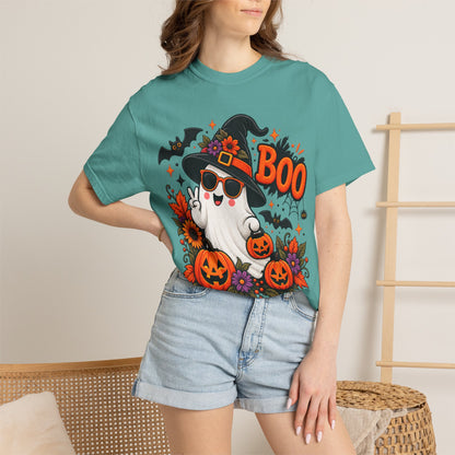 Halloween Boo Ghost T-Shirt — Cute Witch Hat Jack-O'-Lanterns Tee