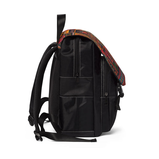 Front view of bohemian shoulder backpack for travel and festivals - سفر اور تہواروں کے لیے بوہو شولڈر بیگ