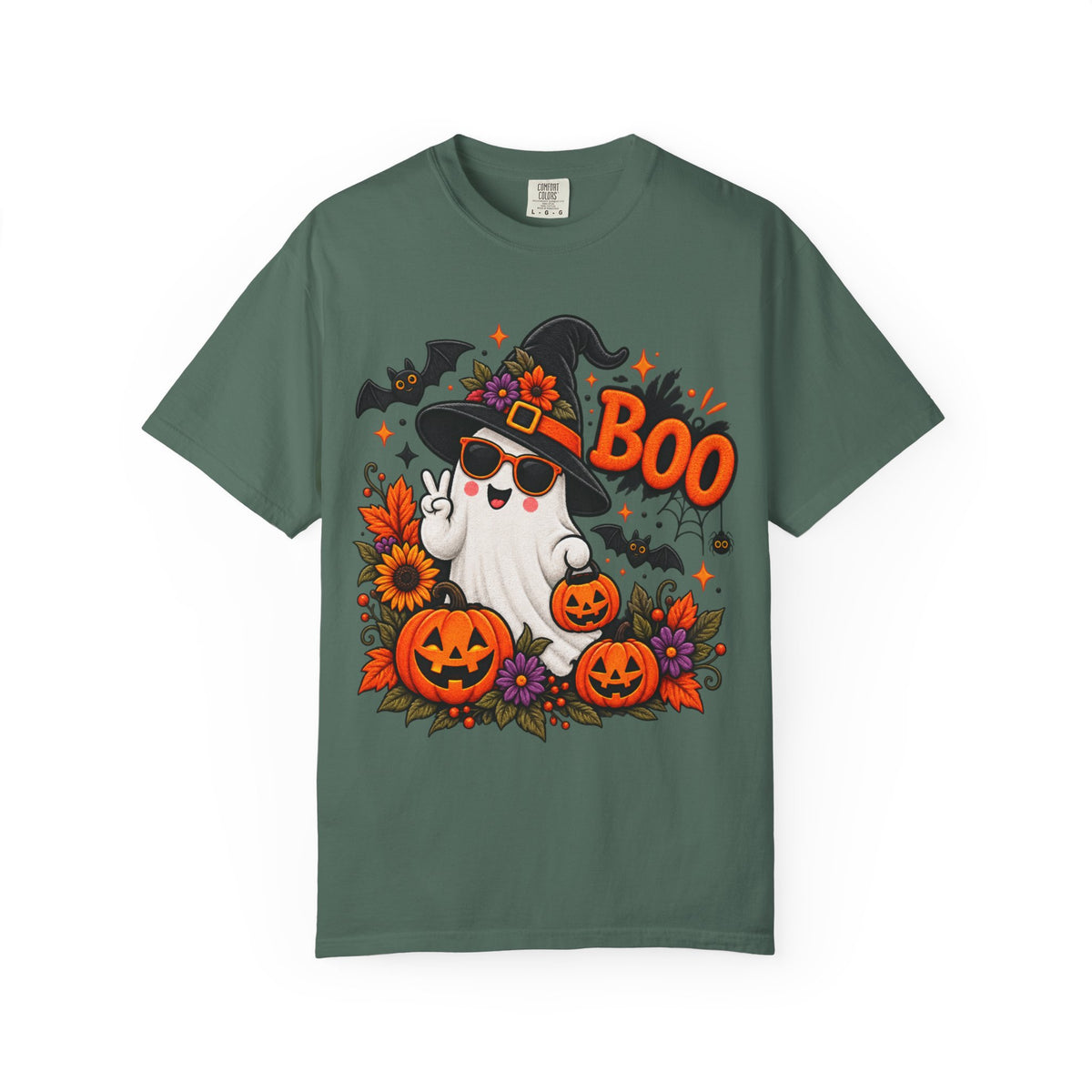 Halloween Boo Ghost T-Shirt — Cute Witch Hat Jack-O'-Lanterns Tee
