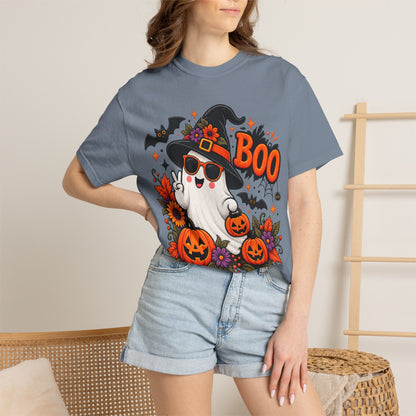 Halloween Boo Ghost T-Shirt — Cute Witch Hat Jack-O'-Lanterns Tee