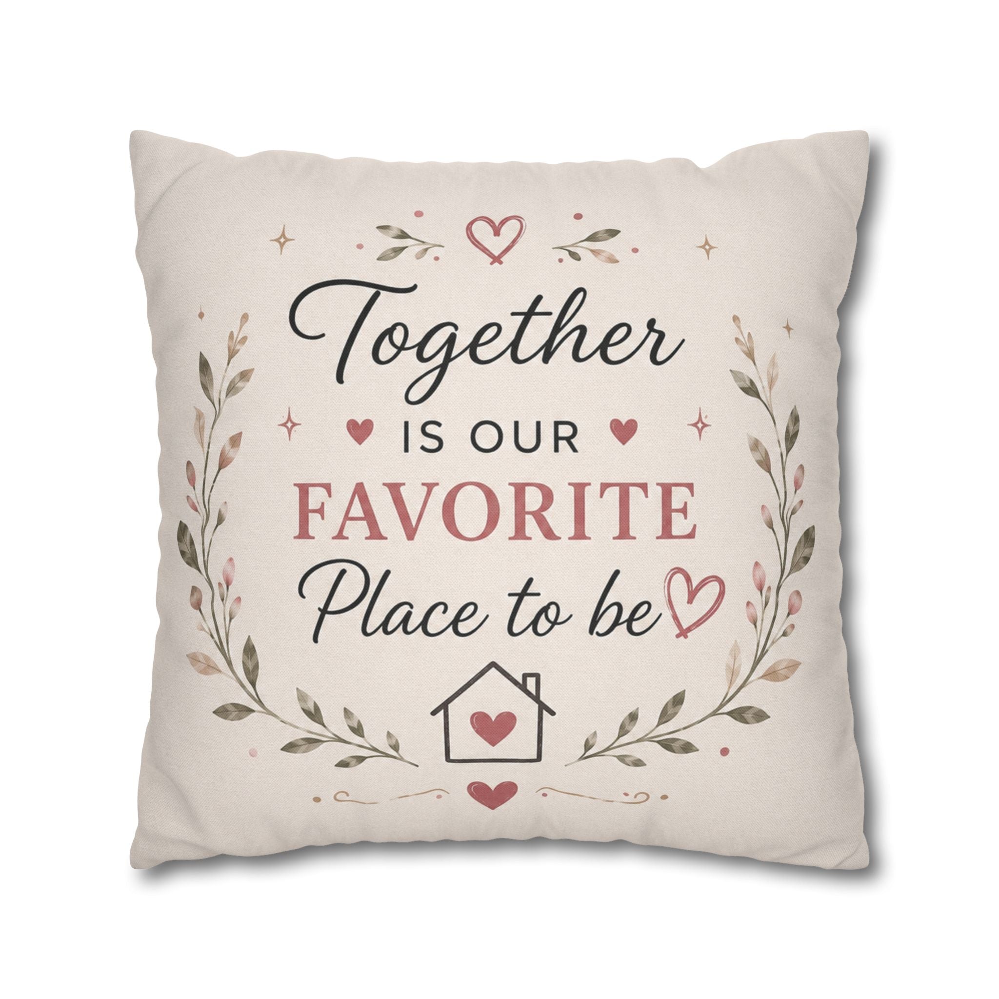 ✨ Our Happy Place Photo Pillowcase — Personalized Family Throw Pillow