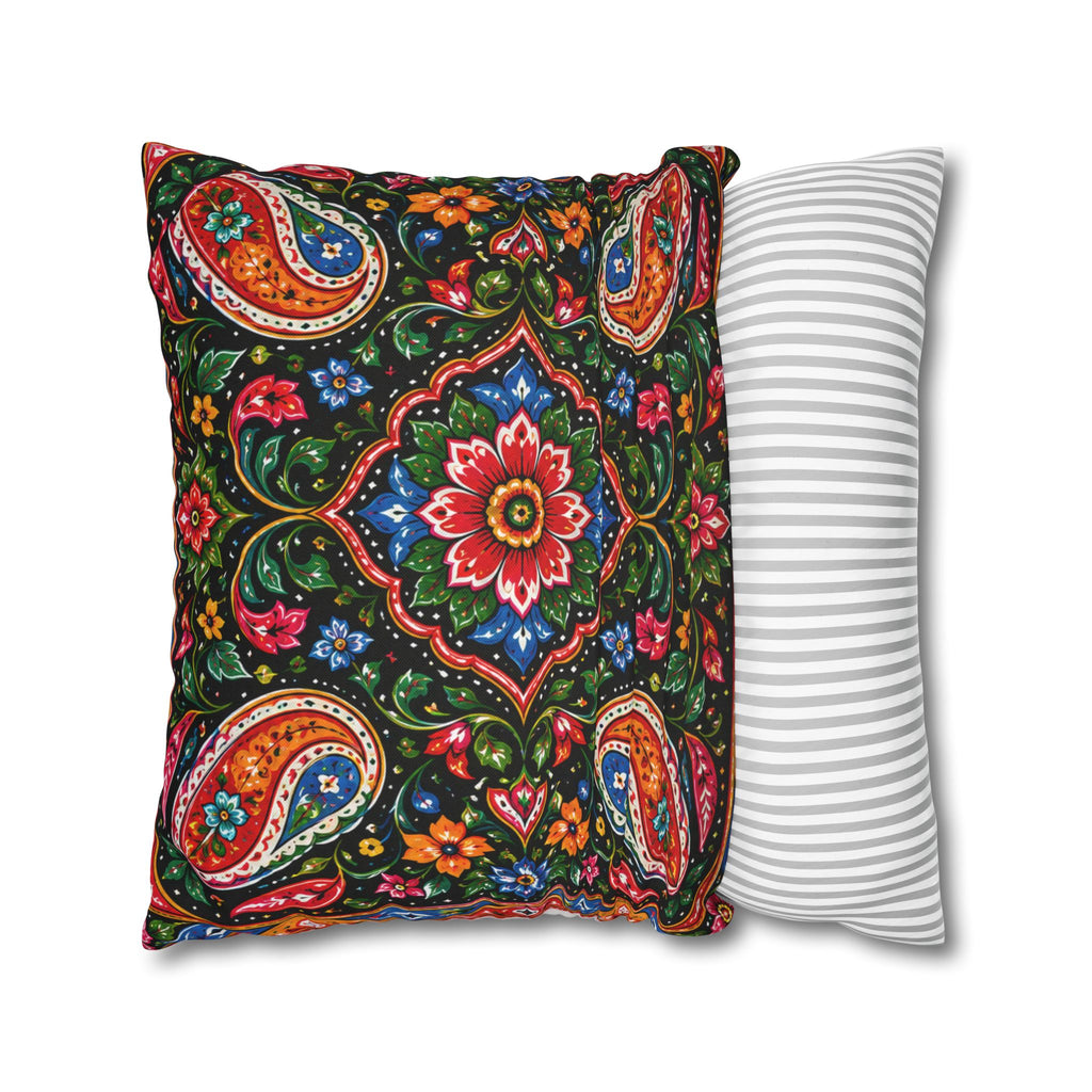 Pakistani Truck Art Cushion Cover – 'Jeet Wohi Hai' Urdu Quote | Floral Decorative Pillowcase