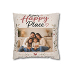 ✨ Our Happy Place Photo Pillowcase — Personalized Family Throw Pillow