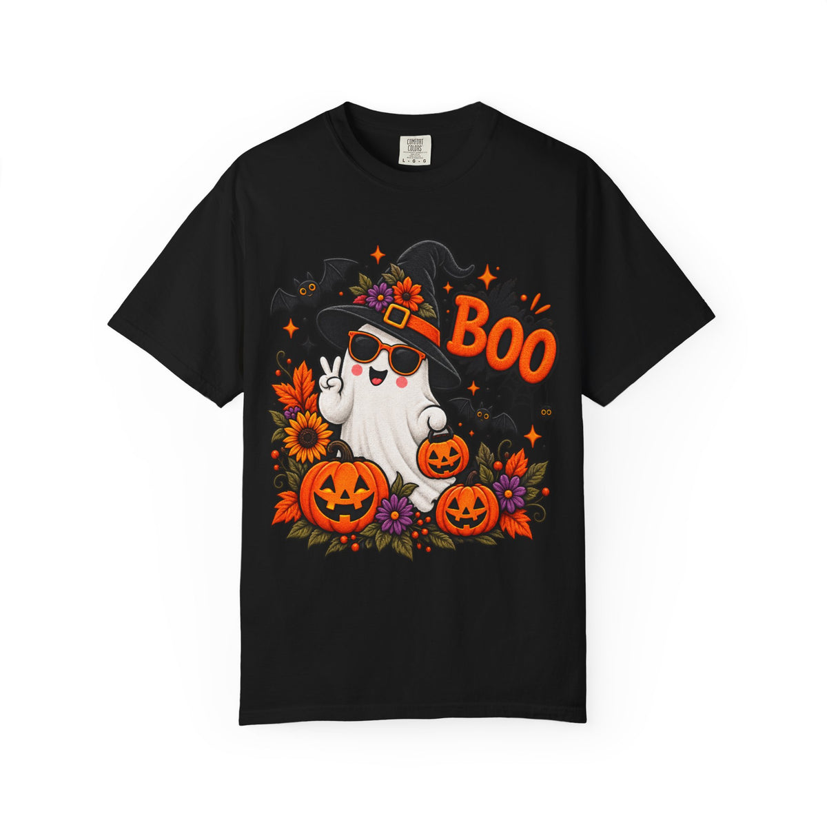 Halloween Boo Ghost T-Shirt — Cute Witch Hat Jack-O'-Lanterns Tee