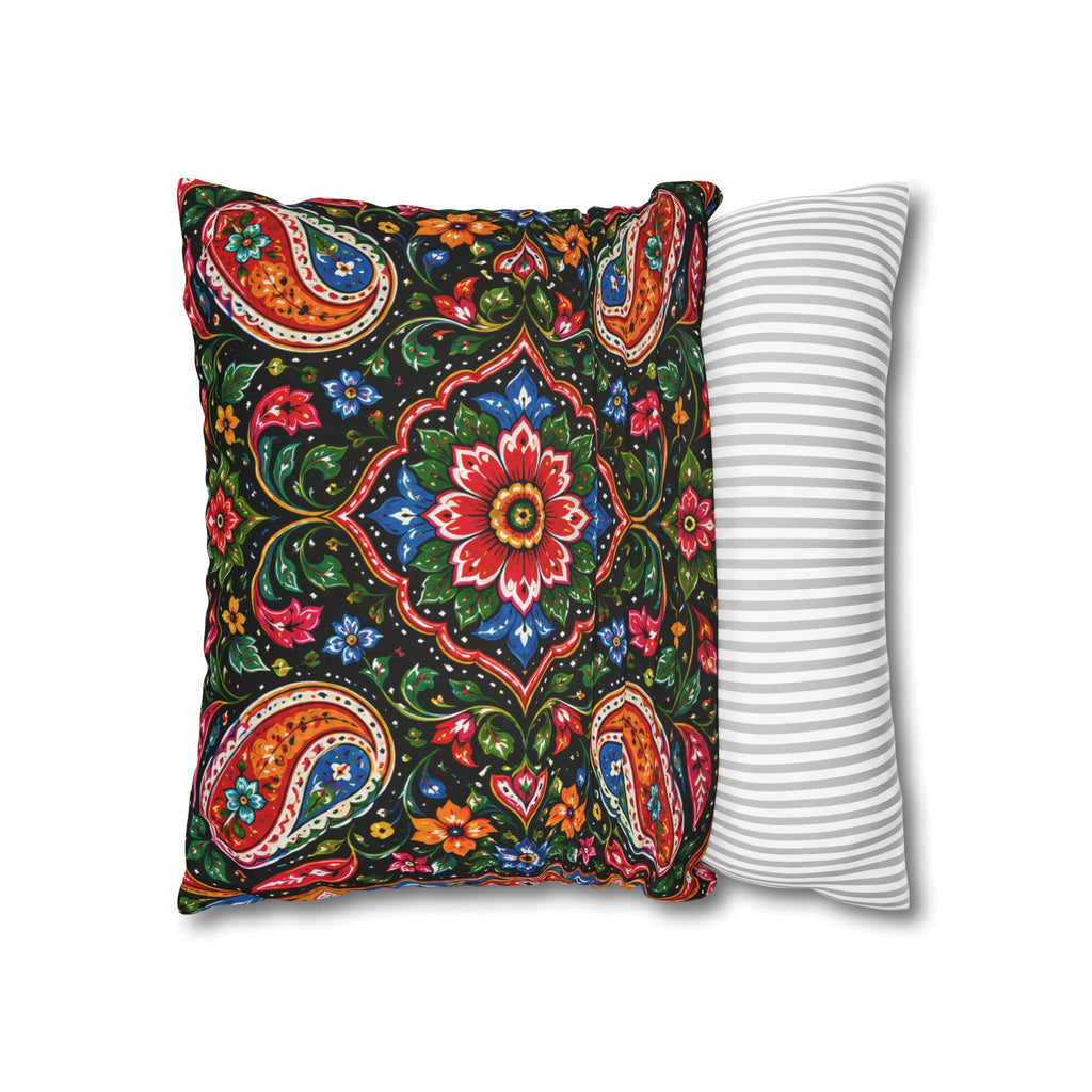 Pakistani Truck Art Cushion Cover – 'Jeet Wohi Hai' Urdu Quote | Floral Decorative Pillowcase
