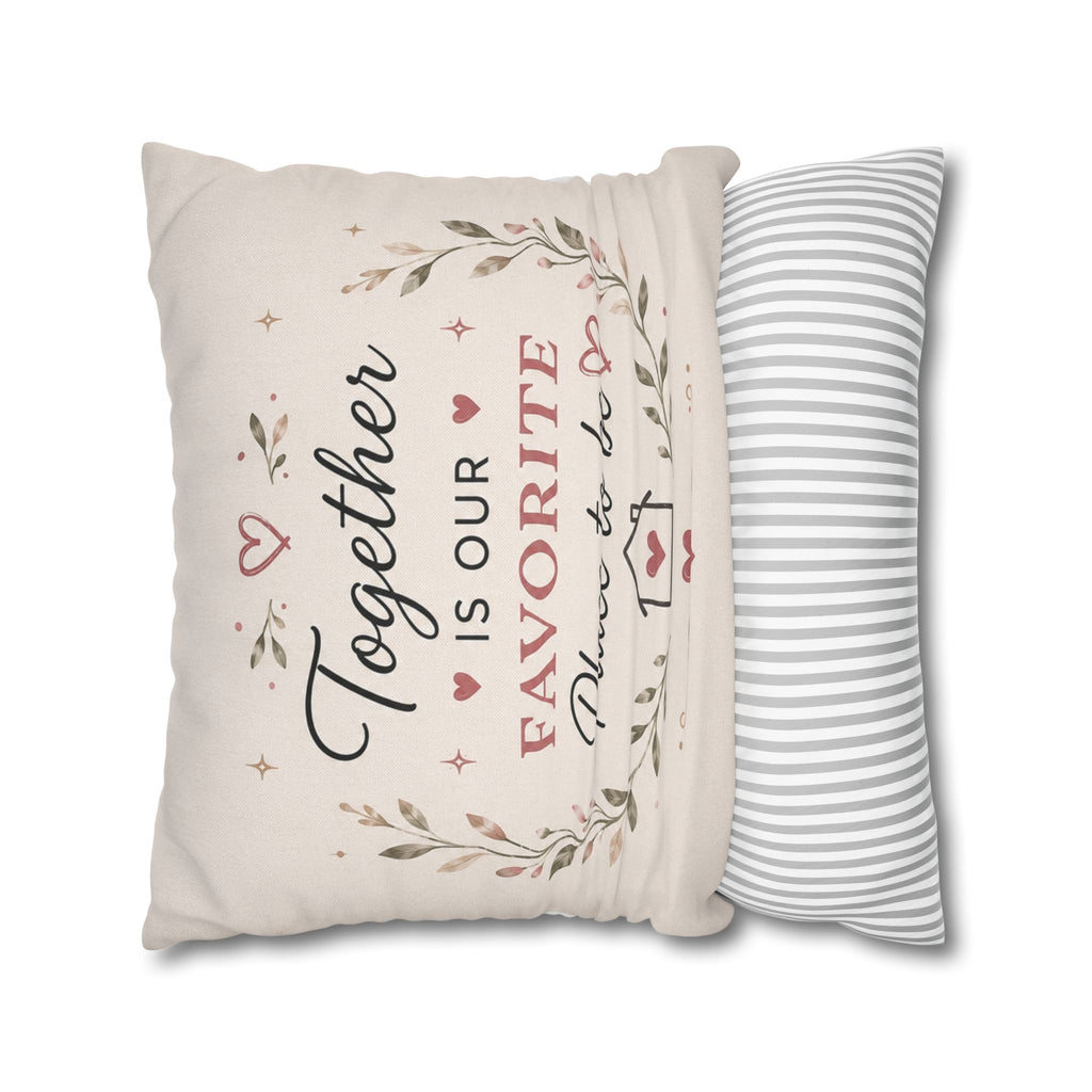 ✨ Our Happy Place Photo Pillowcase — Personalized Family Throw Pillow