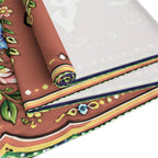 Pakistani Truck Art Floral Table Runner – Urdu Quote 'Khush Raho Muskurate Raho' Cotton/Poly