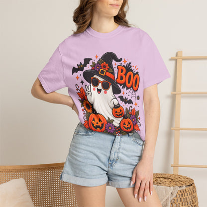 Halloween Boo Ghost T-Shirt — Cute Witch Hat Jack-O'-Lanterns Tee