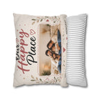 ✨ Our Happy Place Photo Pillowcase — Personalized Family Throw Pillow