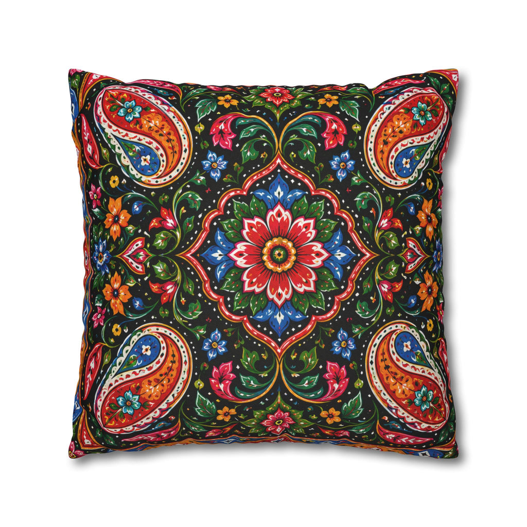 Pakistani Truck Art Cushion Cover – 'Jeet Wohi Hai' Urdu Quote | Floral Decorative Pillowcase