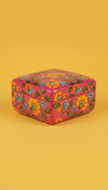 Lacquered Wood Floral Storage Box